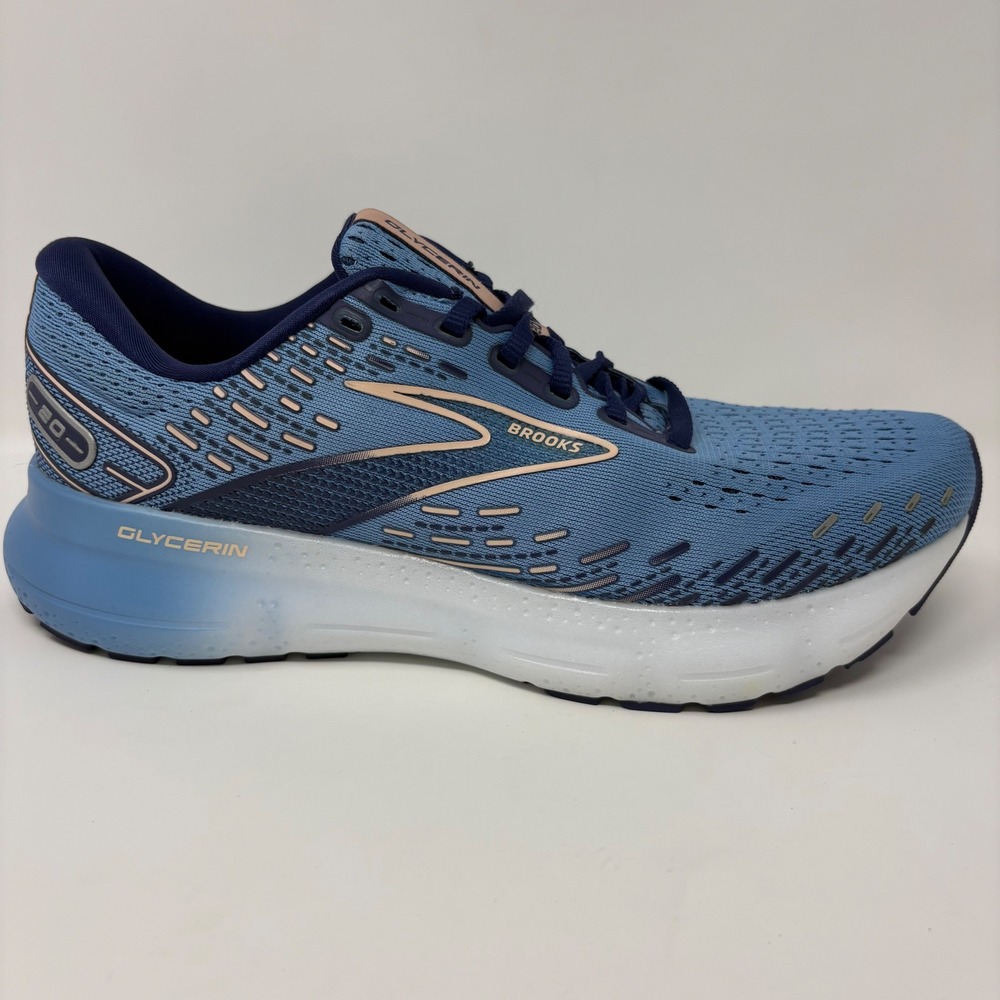 Brooks Glycerin 20 Womens Size 9 Light Blue White Running Shoes WORN ONCE